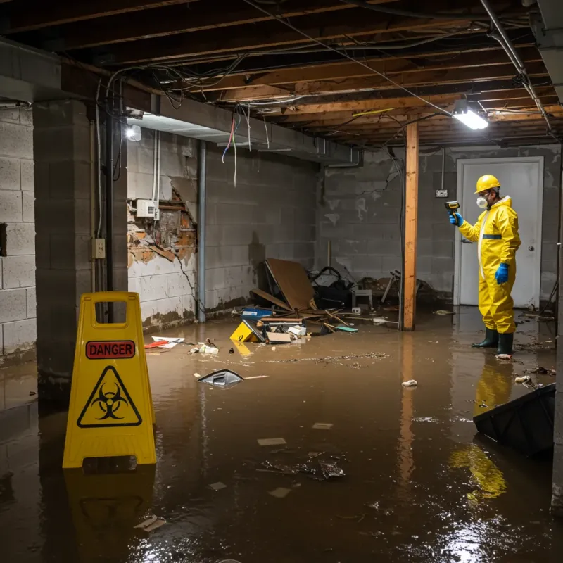 Flooded Basement Electrical Hazard in Brewton, AL Property