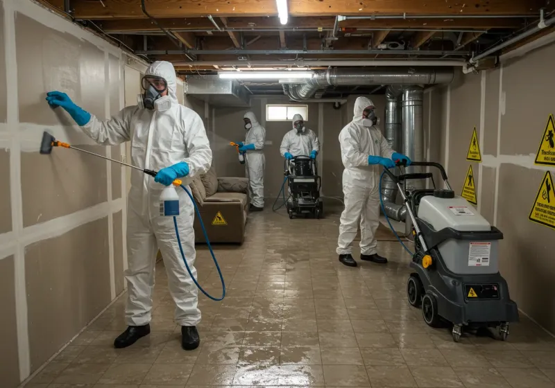 Basement Moisture Removal and Structural Drying process in Brewton, AL